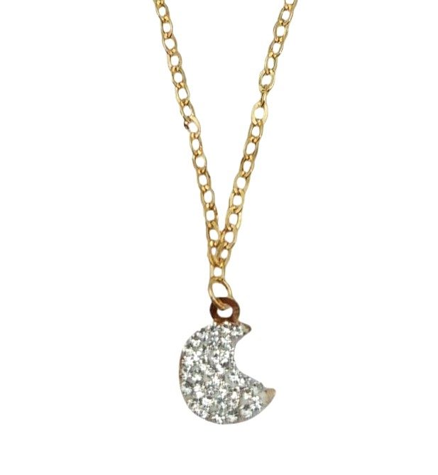 girocollo oro luna zirconata