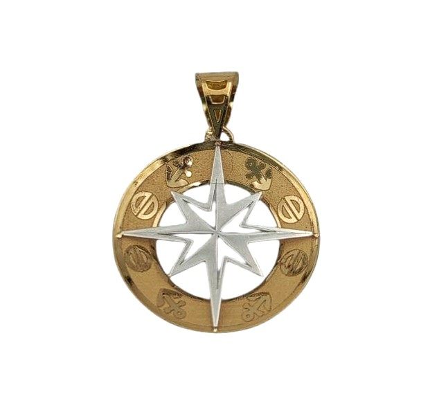 Pendente Rosa dei Venti Bicolore