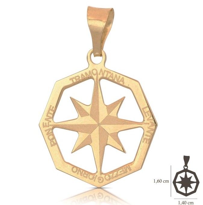 pendente rosa dei venti oro